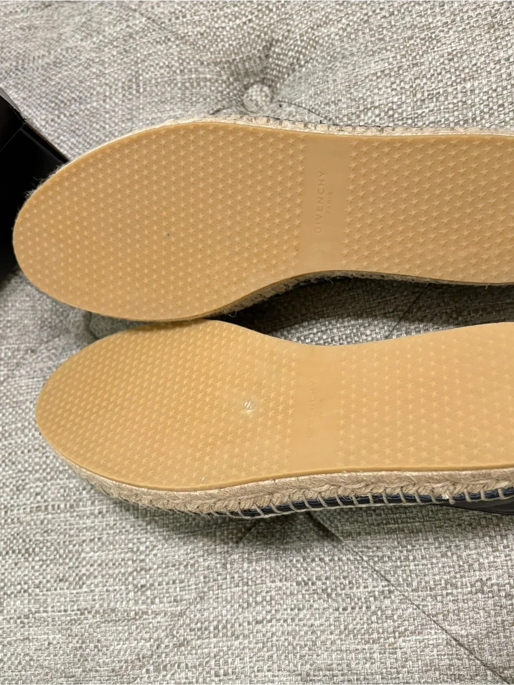 Givenchy Black Leather Logo Espadrille Flats
